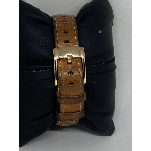 Michael Kors MK-3425 Woman's Brown Leather Analog Dial Quartz Wrist Watch WFH83 - Picture 6 of 12
